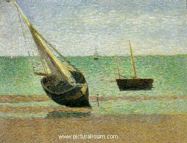 Georges Seurat Bateaux etagrave; marée basse