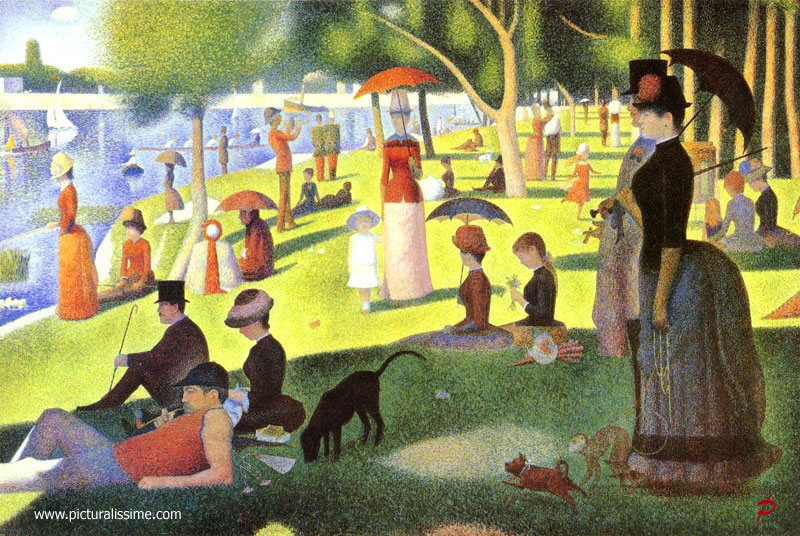 Copie Reproduction Seurat Un dimanche après-midi etagrave; l'eticirc;le de la Grande Jatte