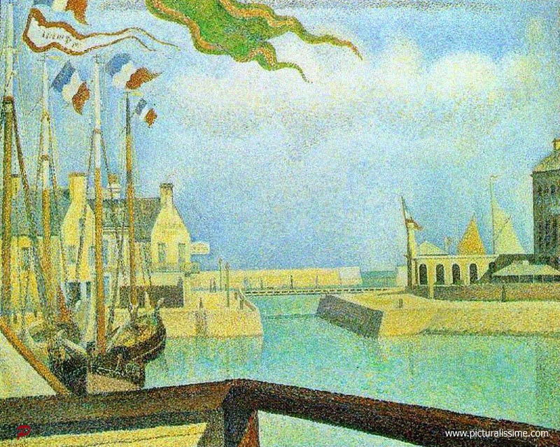 Copie Reproduction Seurat Dimanche etagrave; Port en Bessin