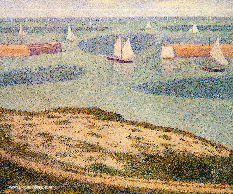 Seurat Port en Bessin l'entée du Port