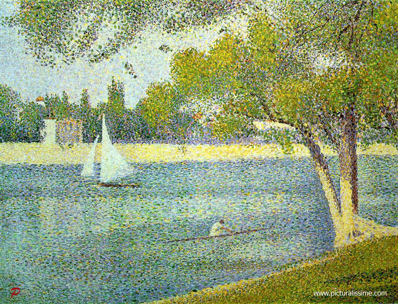 Copie Reproduction Seurat la Seine etagrave; la Grande Jatte