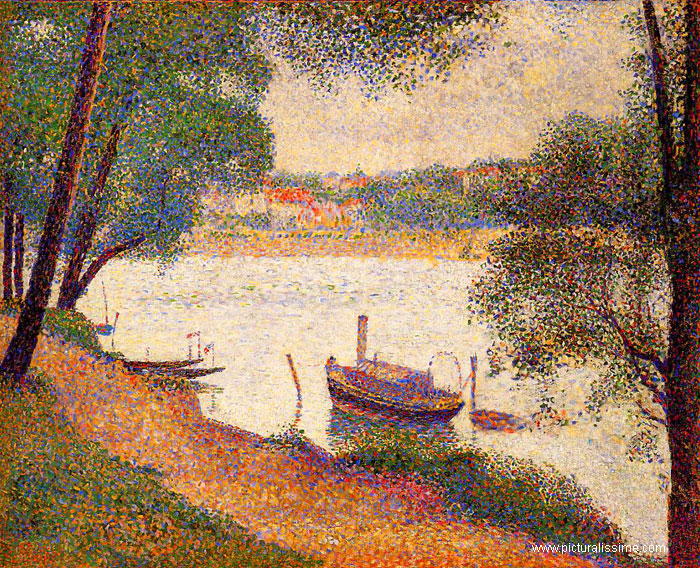 Seurat la Seine à la Grande Jatte au Printemps