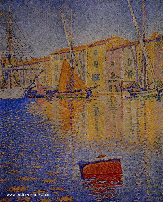 Copie Reproduction Signac la Bouée rouge Port de St Tropez