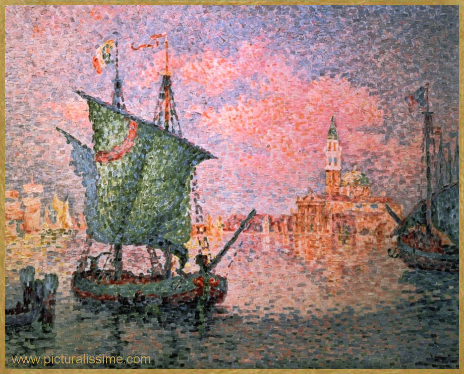 Copie Reproduction Signac le Nuage Rose Venise