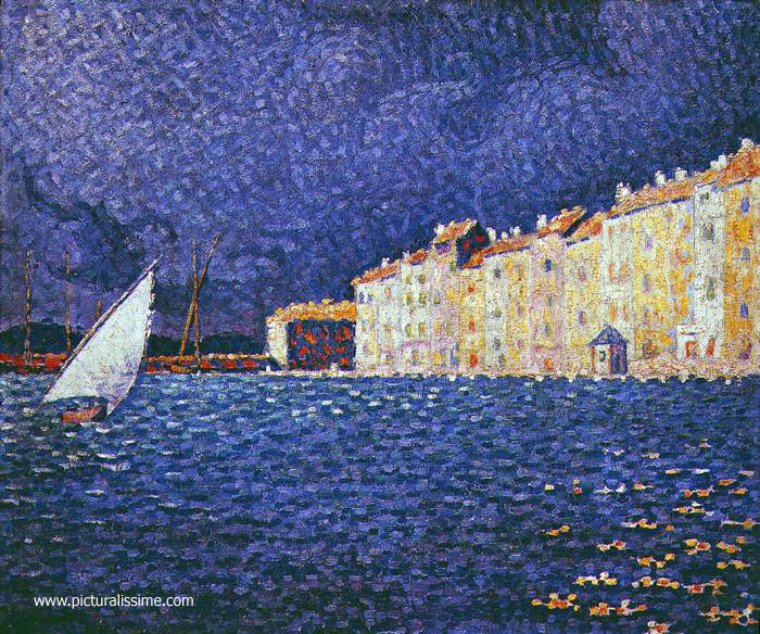 Copie Reproduction Signac Orage etagrave; Saint Tropez