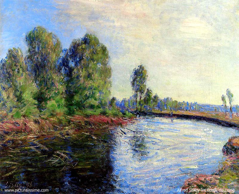 Copie Reproduction de Sisley les Bords du Loing