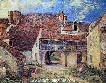 Alfred Sisley Cour de ferme etagrave; Saint Mammès
