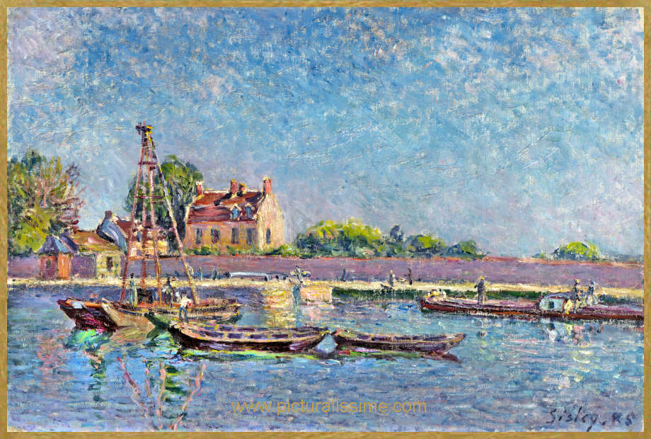 Copie Reproduction de Sisley L'�cluse de Saint-Mamm�s