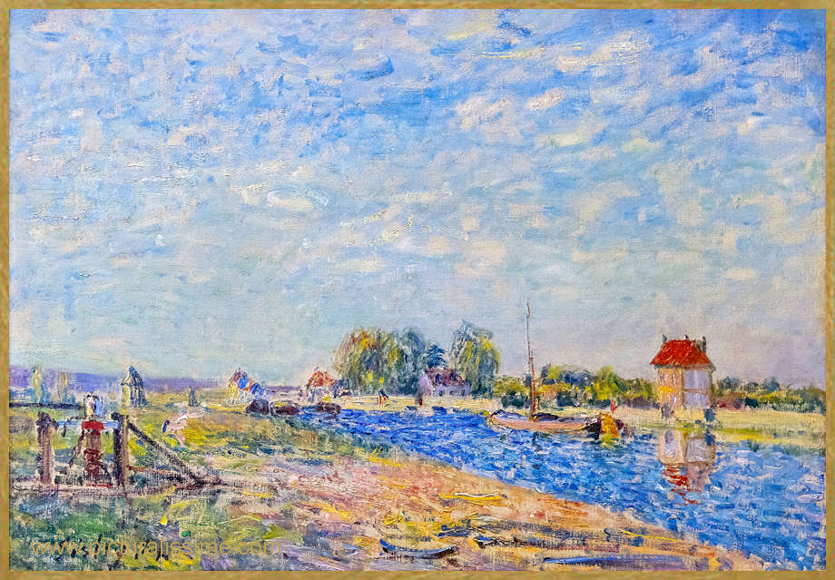 Copie Reproduction de Sisley Le canal du Loing