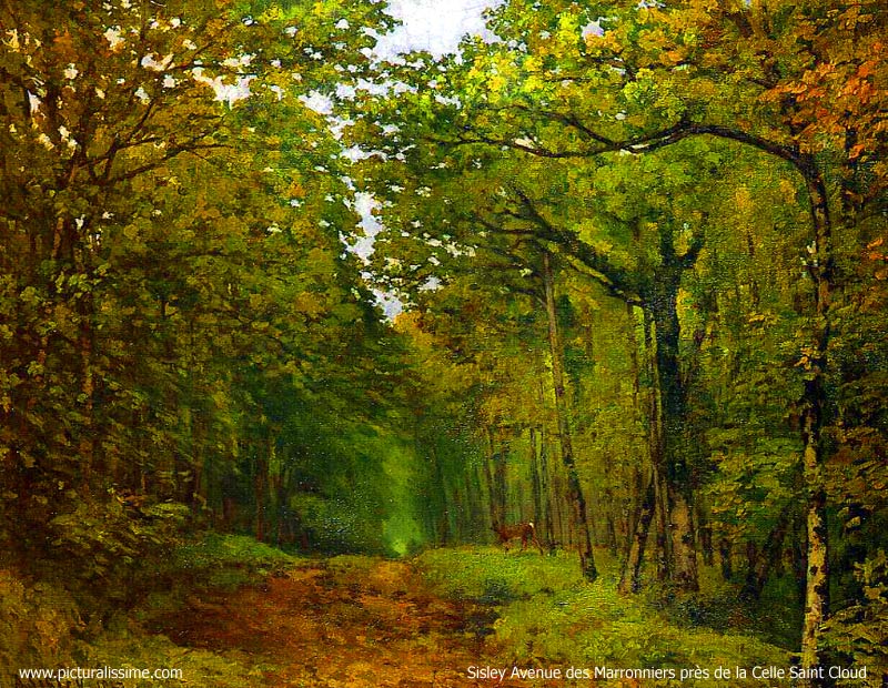 Copie Reproduction de Sisley Avenue des Marronniers près de la Celle Saint Cloud