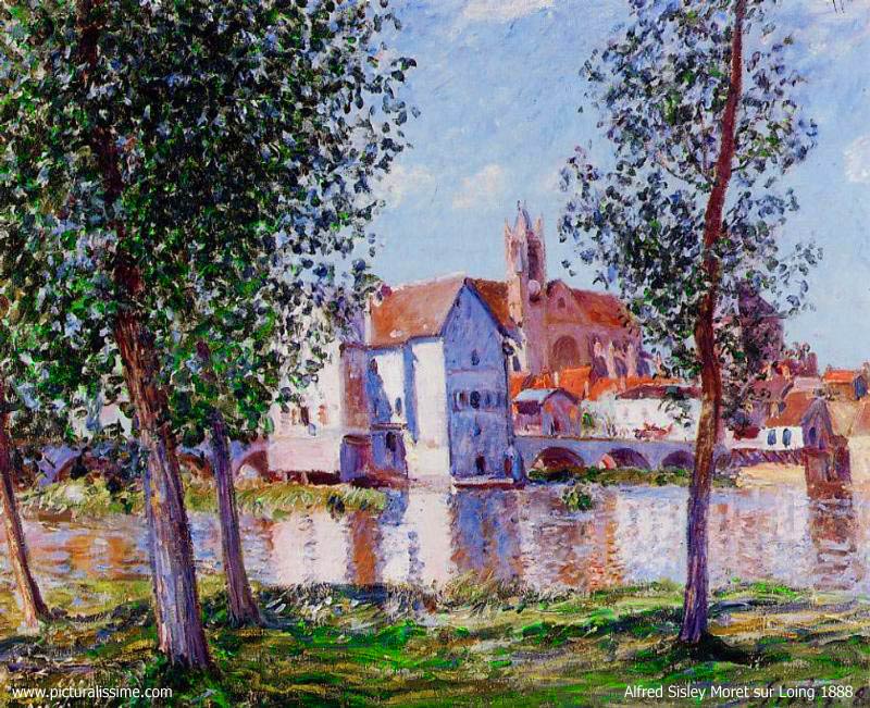 Copie Reproduction de Sisley Moret sur Loing 1888