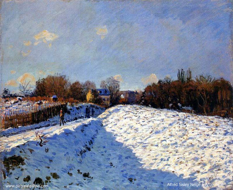 Copie Reproduction de Sisley Neige etagrave; Argenteuil
