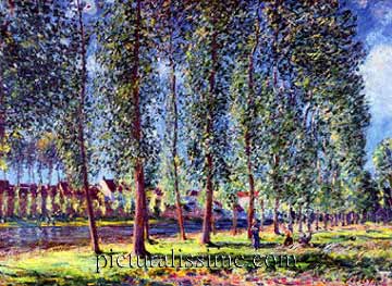 Alfred Sisley Ligne de Peupliers etagrave; Moret sur Loing