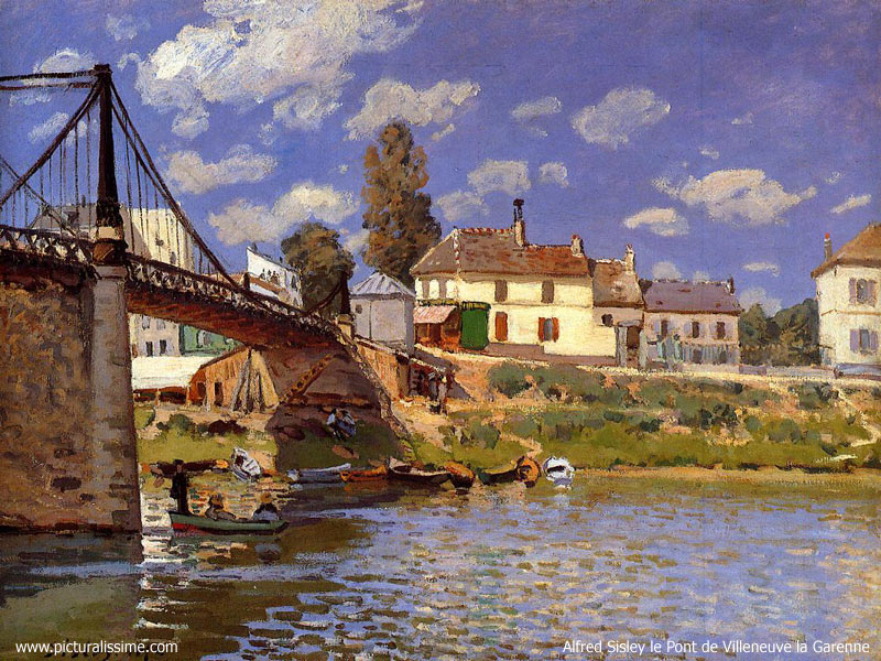 Copie Reproduction de Sisley le Pont de Villeneuve la Garenne