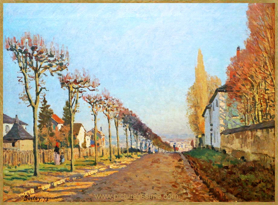 Copie Reproduction de Sisley la Route de Louveciennes vue du chemin de Sèvres