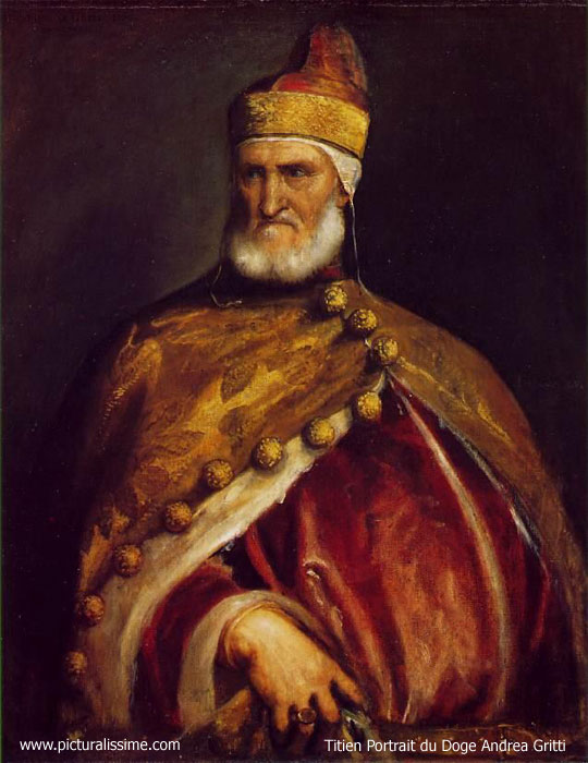 Copie Reproduction Titien Portrait du Doge Andrea Gritti