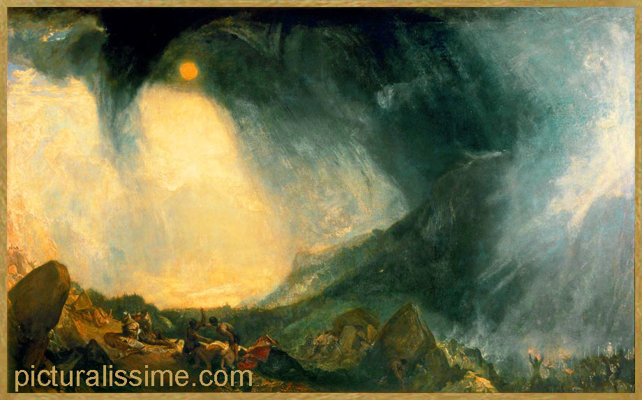 Copie Reproduction Turner Tempetecirc;te de neige Hannibal traversant les Alpes