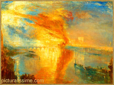 Turner l'incendie de la Chambre du Parlement 16 octobre 1834