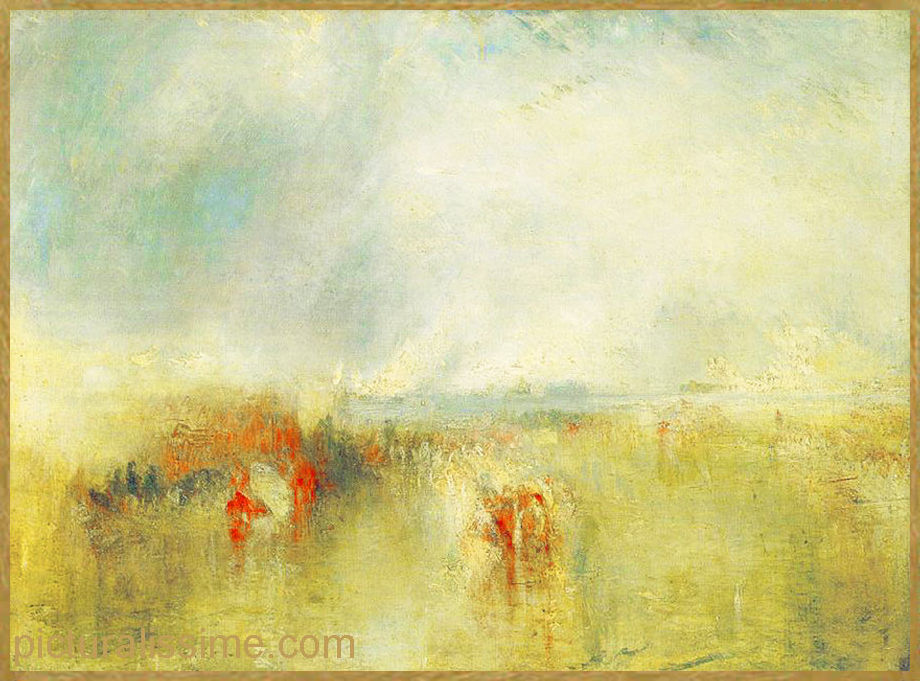 Copie Reproduction Turner Procession de bateaux à Venise