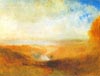 Turner Paysage avec rivière et baie à l'arrière plan