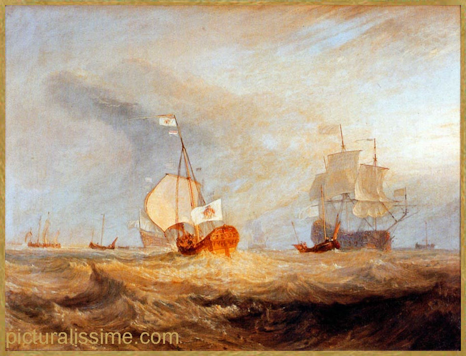 Copie Reproduction Turner Amiral Van Tromp etagrave; l'entrée du Texel