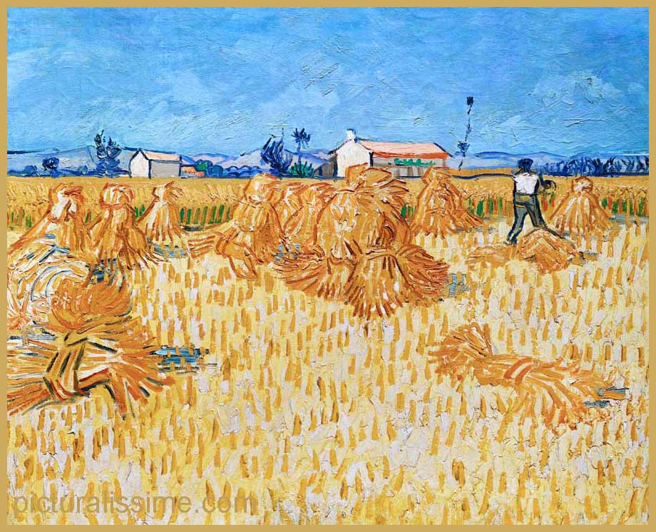 Copie Reproduction Vincent Van Gogh Moisson en provence