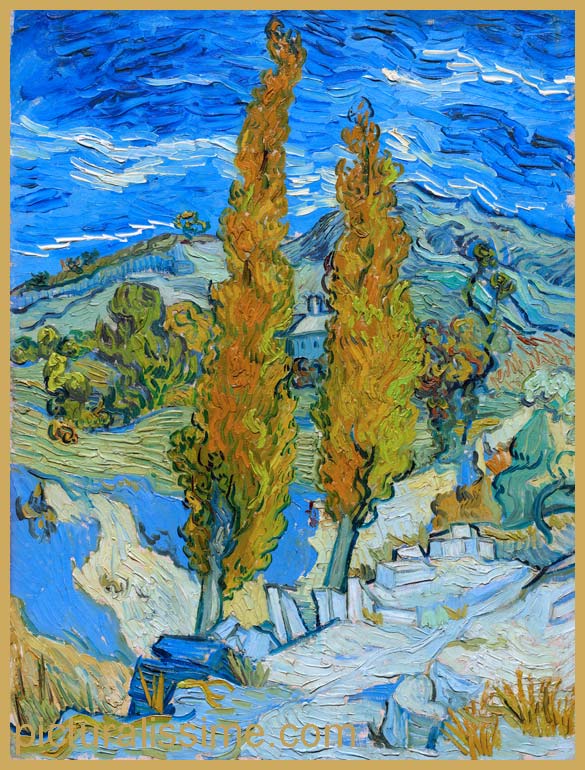 Copie Reproduction Van Gogh Peupliers  Saint-Rmy