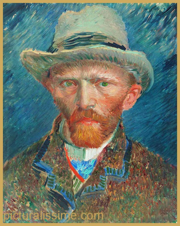 Copie Reproduction Van Gogh Autoportrait au chapeau de feutre