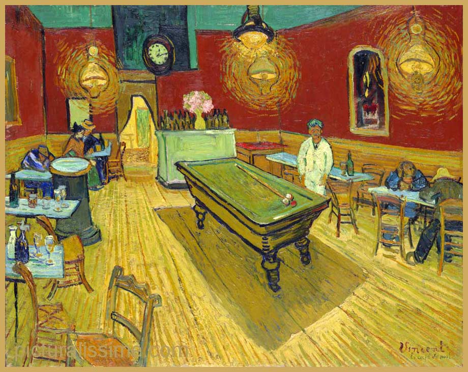Copie Reproduction Van Gogh le Café de nuit place Lamartine à Arles