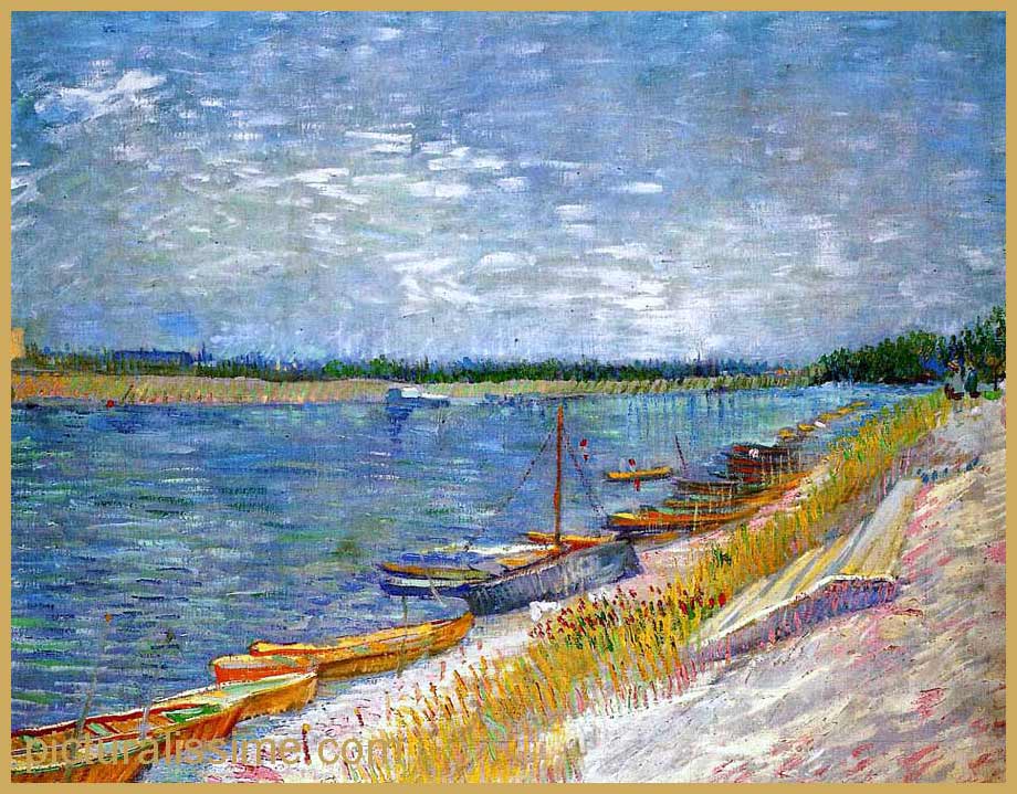 Copie Reproduction Van Gogh Canots amarrés