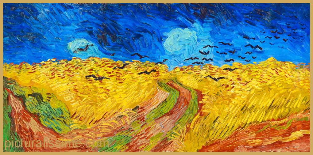 Copie Reproduction Van Gogh Champ de blé avec Corbeaux