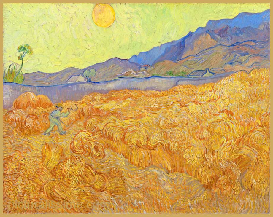 Copie Reproduction Van Gogh Champ de blé au faucheur