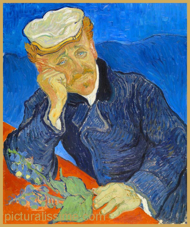 Copie Reproduction Van Gogh Portrait du docteur Gachet avec branche de digital Orsay