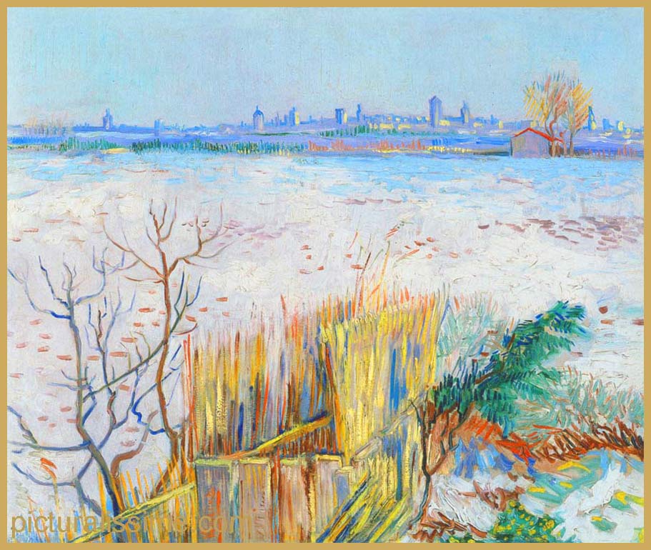 Copie Reproduction Van Gogh Effet de neige à Arles