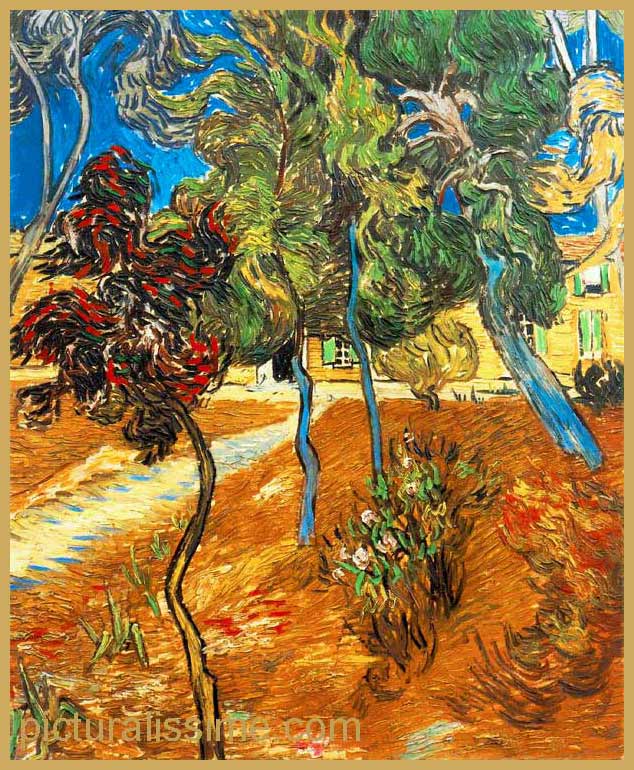 Copie Reproduction Van Gogh Arbres et jardin à Saint Paul