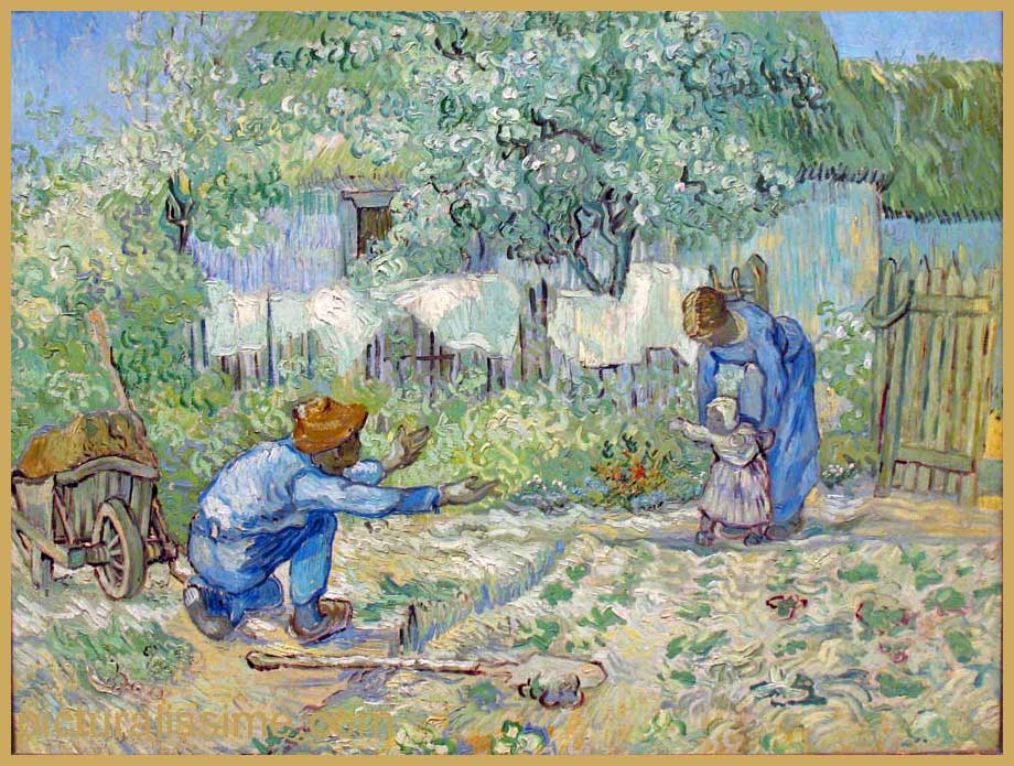 Copie Reproduction Van Gogh les Premiers pas, d'après Millet