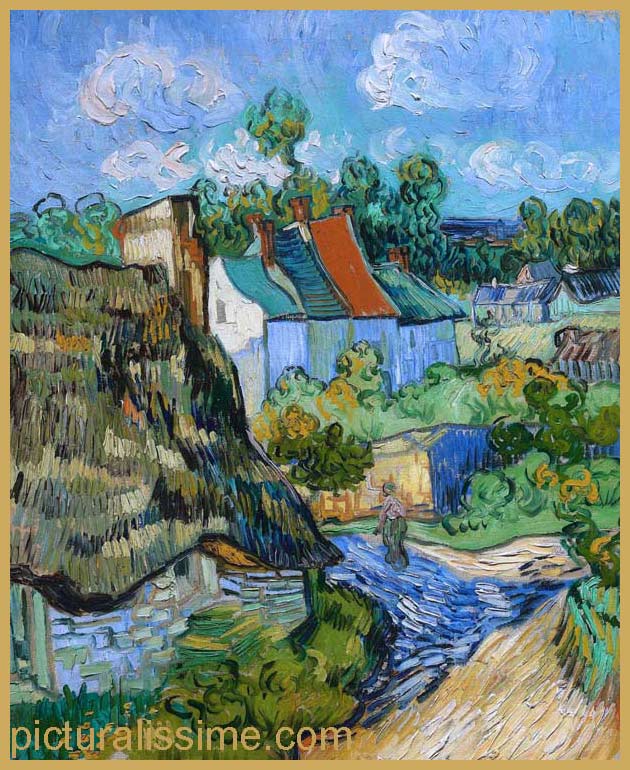 Copie Reproduction Van Gogh Maisons etagrave; Auvers sur Oise