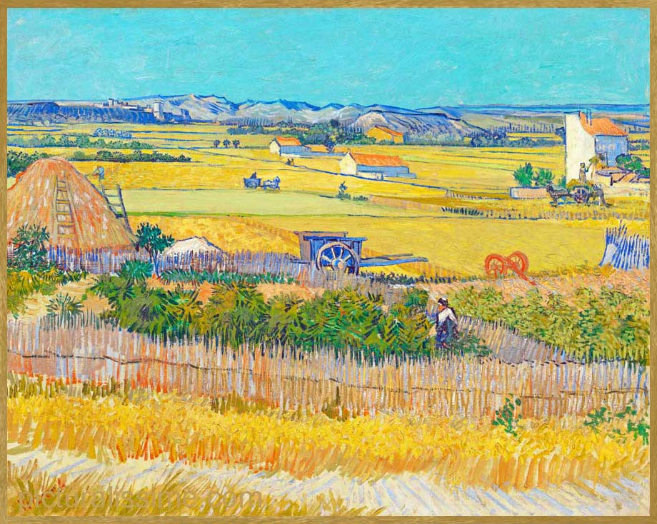 Copie Reproduction Vincent Van Gogh la plaine de la Crau avec la ruine de Montmajour