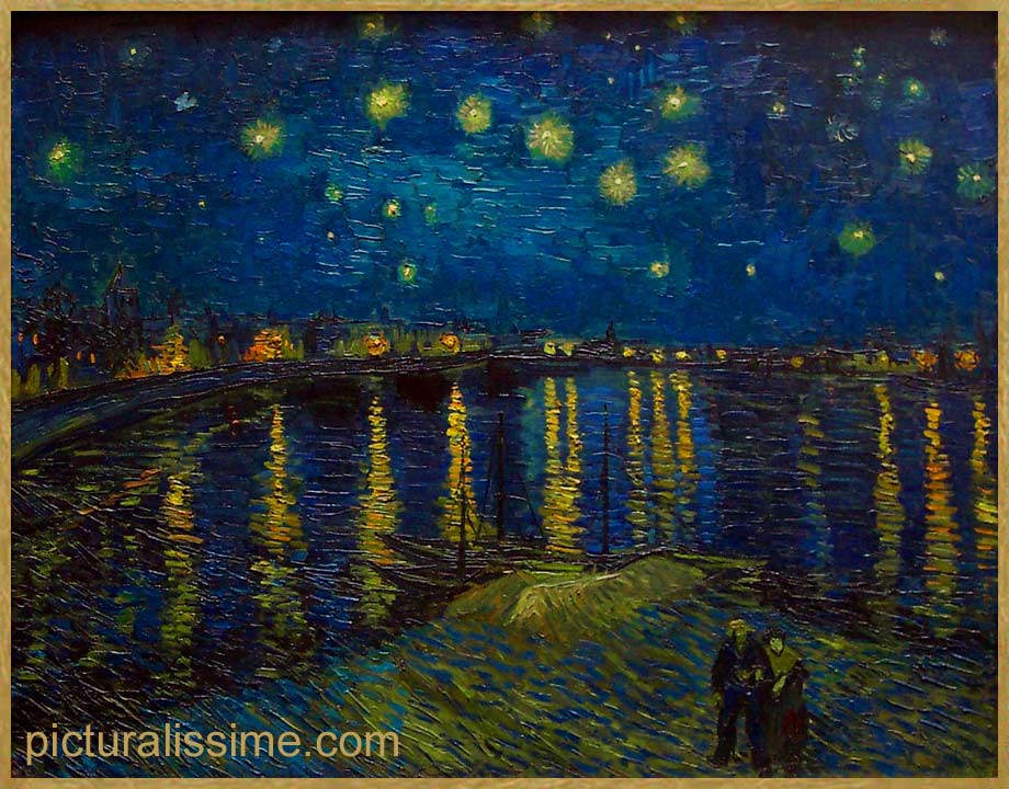 Copie Reproduction Van Gogh Nuit étoiée sur le Rhone