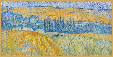 Van Gogh Paysage à Auvers sous la pluie