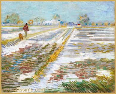 Copie Reproduction Van Gogh Paysage couvert de neige