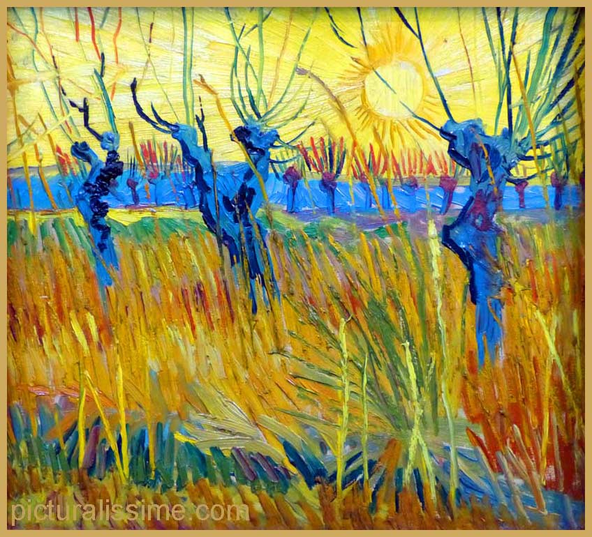 Copie Reproduction Van Gogh Saules têtards au couché de soleil