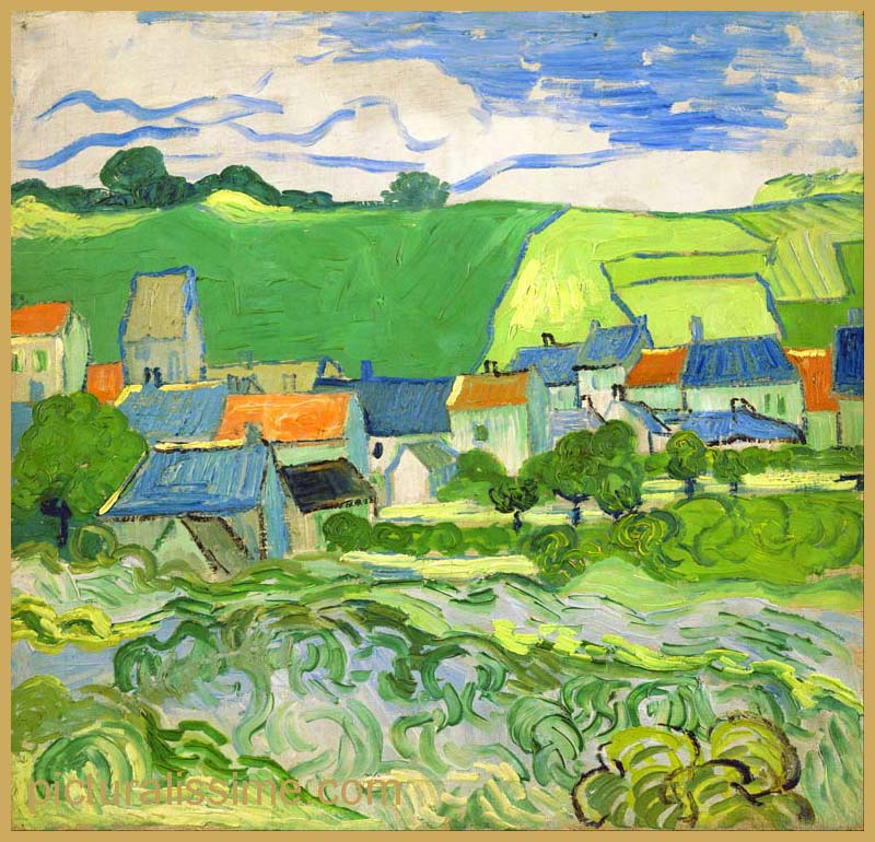 Copie Reproduction Van Gogh Vue d'Auvers