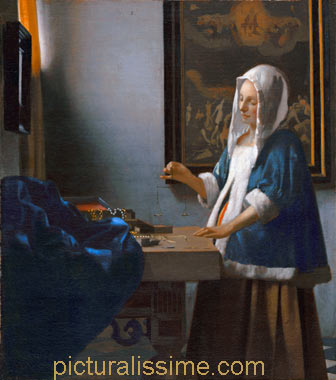 Vermeer La femme à la balance la peseuse d'or
