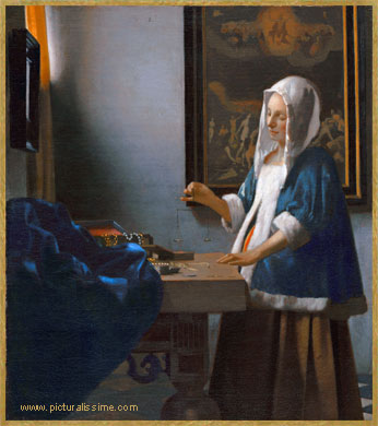 Vermeer La femme etagrave; la balance la peseuse d'or