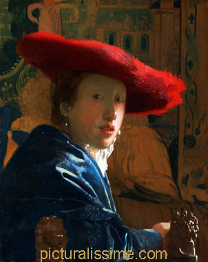 Jan Vermeer femme au chapeau rouge