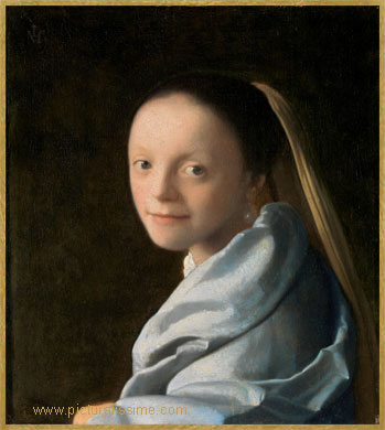 Vermeer étude portrait de jeune femme