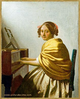 Vermeer Femme assise etagrave; l'épinette