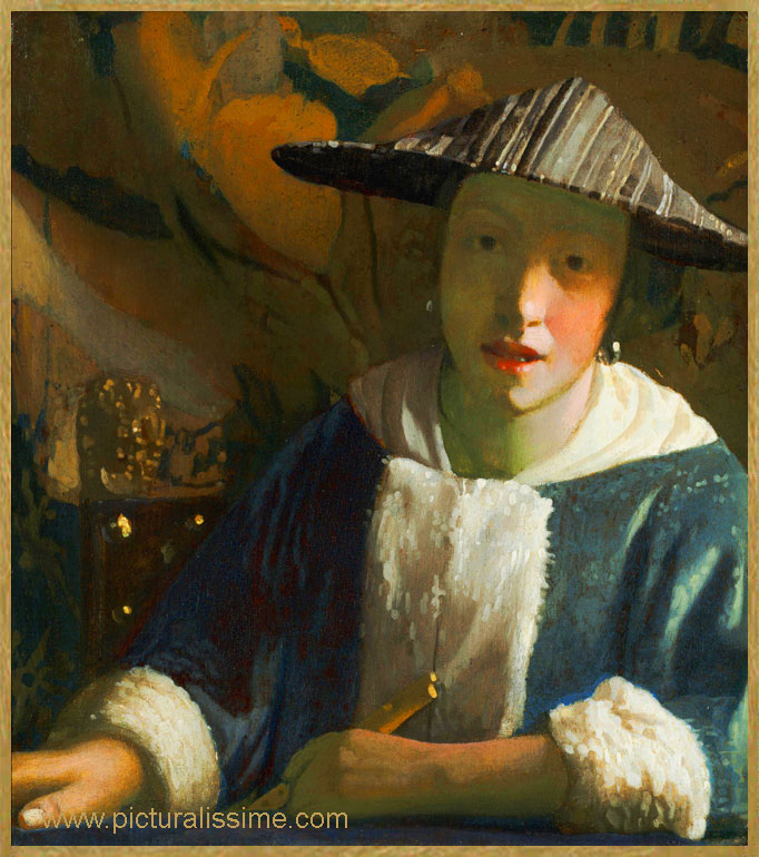 Copie Reproduction Vermeer La jeune fille etagrave; la flte