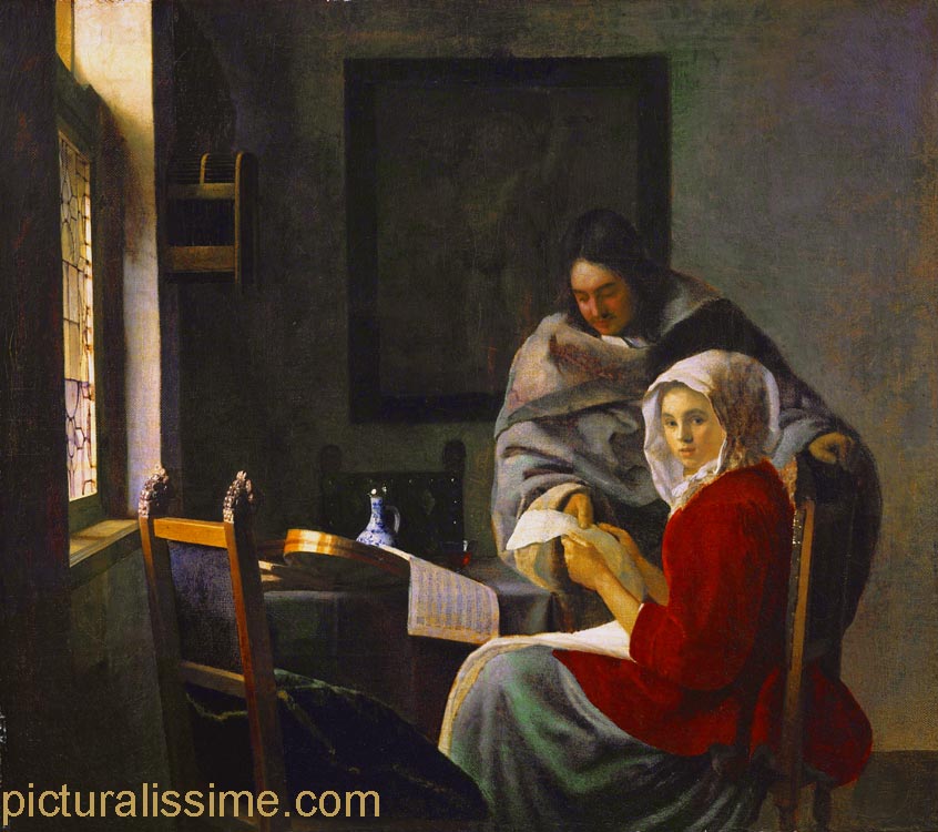 copie reproduction Vermeer la leçon de musique interrompue